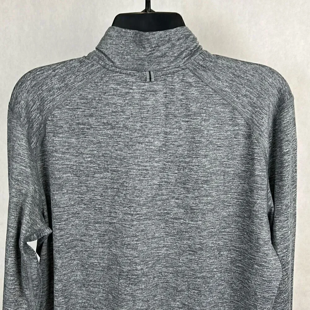 Nike Running 1/2 Zip Pullover Womens Fitted Sz Medium Gray Thumb Holes Half Zip